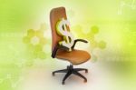 Dollar Sign Sitting The Executive Chair Stock Photo