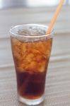 A Glass Of Cola With Ice Stock Photo