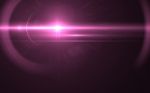 Beautiful Blue Digital Lens Flare In Black Background Horizontal Frame Stock Photo