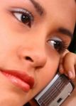 Girl Making A Phone Call Stock Photo