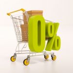 Shopping Cart And 0 Percent Stock Photo