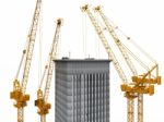 Crane With Construction Building Stock Photo