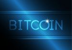 Bitcoin With Hexagon Stripe Stock Photo