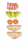 Sandwich Elements On A White Background Stock Photo