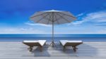 3d Terrace Sea View Stock Photo