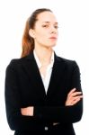 Businesswoman With Arms Crossed Stock Photo