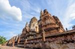 Ancient Chapel In Sukhothai Historical Park Stock Photo