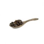 Coffee Beans In Olive Wood Spoon Stock Photo