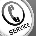 Service  Button Means Call For Customer Help Stock Photo