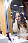 Girl At Jewelry Shop Stock Photo