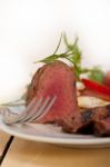 Beef Filet Mignon Grilled With Vegetables Stock Photo