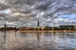 View Of Riga City From The Riverside Stock Photo