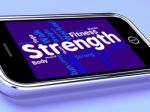 Strength Words Shows Robust Strengthen And Tough Stock Photo