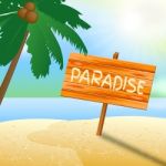 Paradise Vacation Shows Idyllic Beaches 3d Illustration Stock Photo