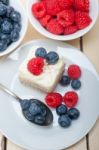 Fresh Raspberry And Blueberry Cake Stock Photo