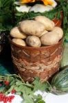 Basket Of Potatoes Stock Photo