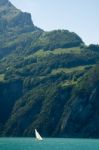 Sailing In Lake Lucerne Stock Photo