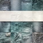 Collage Set Of Jeans Background With Blank For Text Stock Photo