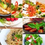 Healthy Vegetarian Vegan Food Collage Stock Photo