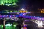 Wooden Bridge Or Wolyeonggyo Bridge In Andong,korea Stock Photo