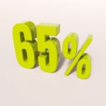 Percentage Sign, 65 Percent Stock Photo