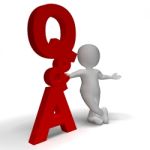 Question And Answer Q&a Sign And 3d Character Is Symbol For Supp Stock Photo