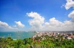 Pattaya City Bird Eye View Stock Photo