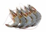 Raw Shrimp Isolated On The Whtie Background Stock Photo