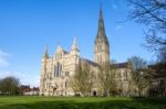 Exterior View Of Salisbury Cathedral Stock Photo