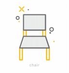 Thin Line Icons, Chair Stock Photo