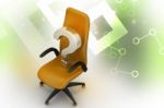 An Empty Chair With  Question Mark Stock Photo