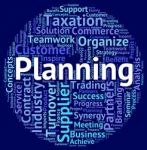 Planning Word Means Wordcloud Target And Objectives Stock Photo