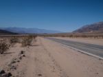 Driving Through The Desert In Death Valley Stock Photo