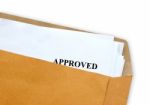 Approved Letter Stock Photo