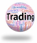 Trading Word Indicates Ecommerce Wordcloud And Business Stock Photo