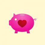  Love Heart Piggy Bank Stock Photo