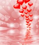 Hearts On Background Displays Valentines Day Or Romanticism Stock Photo