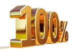 3d Gold 100 Hundred Percent Discount Sign Stock Photo