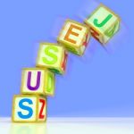 Jesus Letters Mean Christianity Faith And Saviour Stock Photo