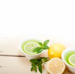 Mint Infusion Tea Tisane With Lemon Stock Photo