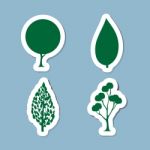 Tree Icon Set Stock Photo