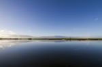 Spring Countryside Lake Landscape Stock Photo