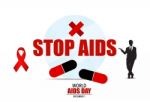 Aids Awareness Red Ribbon. World Aids Day Stock Photo