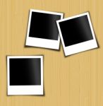 Photos On Wood Background Stock Photo