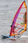 Windsurfer In Funchal Harbour Stock Photo