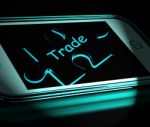 Trade Smartphone Displays Internet Business And Commerce Stock Photo