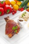 Original German Bbq Pork  Knuckle Stock Photo