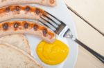 Traditional German Wurstel Sausages Stock Photo