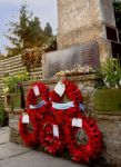 Poppies On A British War Memorial Stock Photo