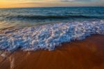 Blue Sea Water Surface On Sky Stock Photo